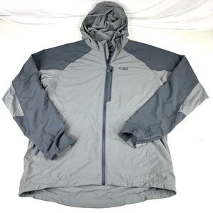 Outdoor Research Ferrosi Hooded Jacket Mens Large Gray Full Zip Stretch Hike